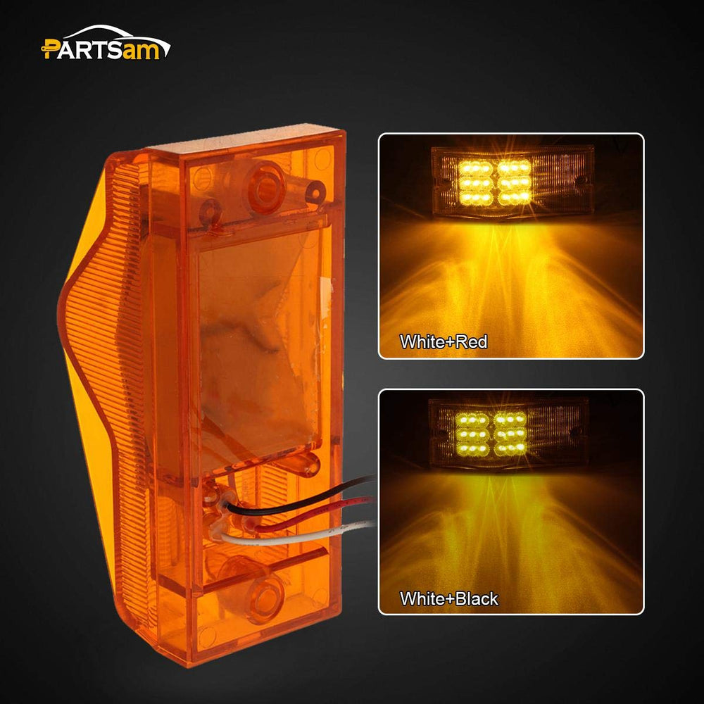 Partsam travel trailer RV amber LED light assembly for reliable signaling.