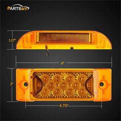 Partsam 6x2 marker light fits trucks and campers with simple mounting