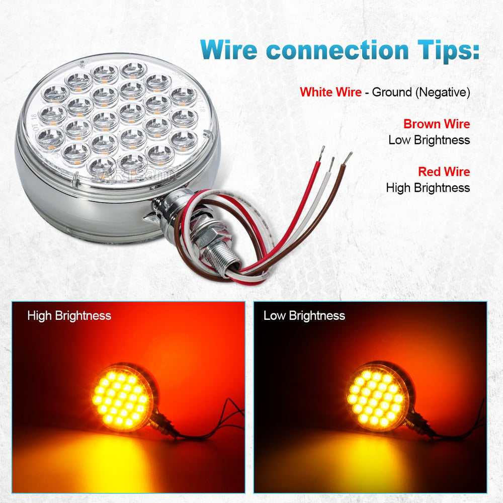 Partsam 2-pack LED pedestal lights, post mount, low current draw for 10-30V systems.