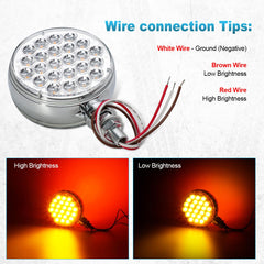 Partsam 2-pack LED pedestal lights, post mount, low current draw for 10-30V systems.