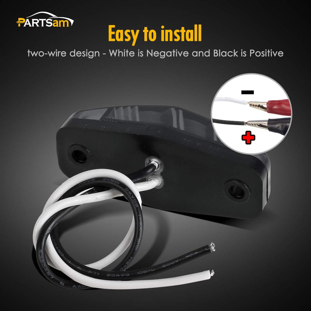 Partsam two-wire installation guide for ground and supply connections.
