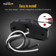 Partsam two-wire installation guide for ground and supply connections.
