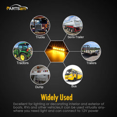 Partsam universal side marker suitable for buses, trucks, trailers, and vans.