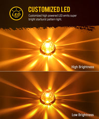 Partsam amber glass watermelon light with stainless bezel resists corrosion on rugged trucks.