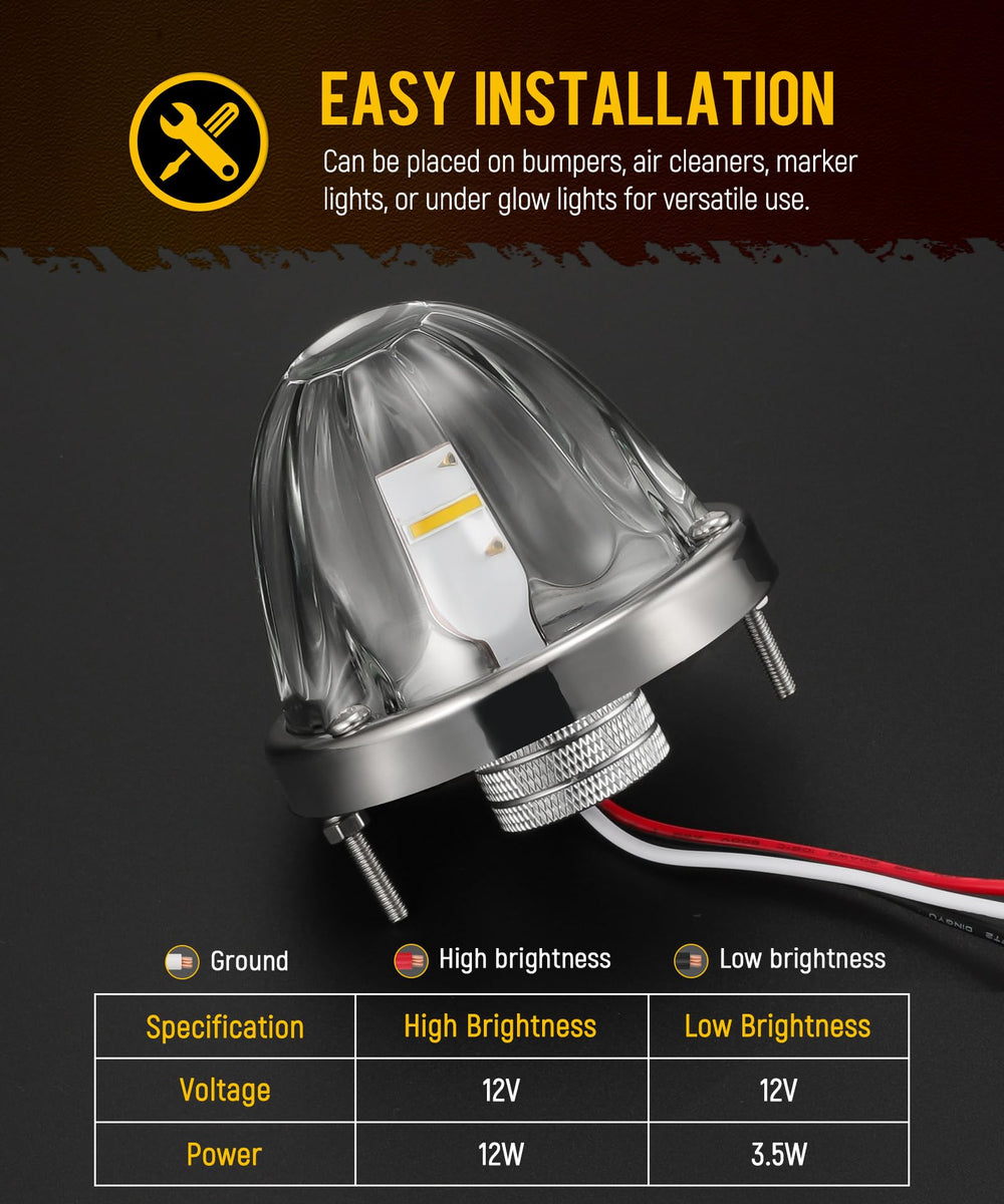 Partsam three-wire wiring simplifies installation with separate low and high brightness options