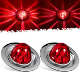 Partsam Watermelon Lights with red glass lens on a Peterbilt for enhanced rear visibility