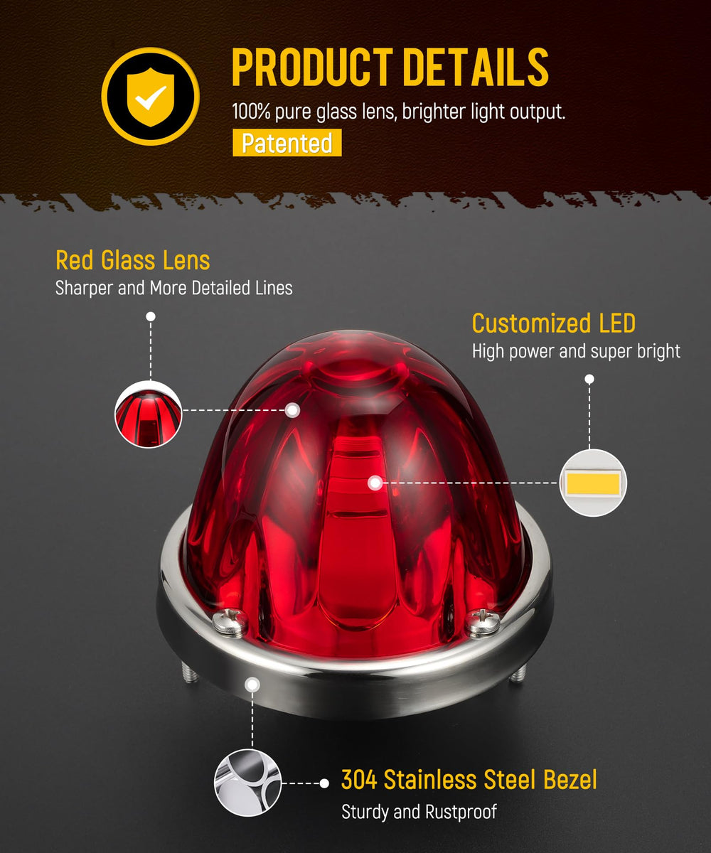 Partsam watermelon lights turn signal function; red lens signals clearly
