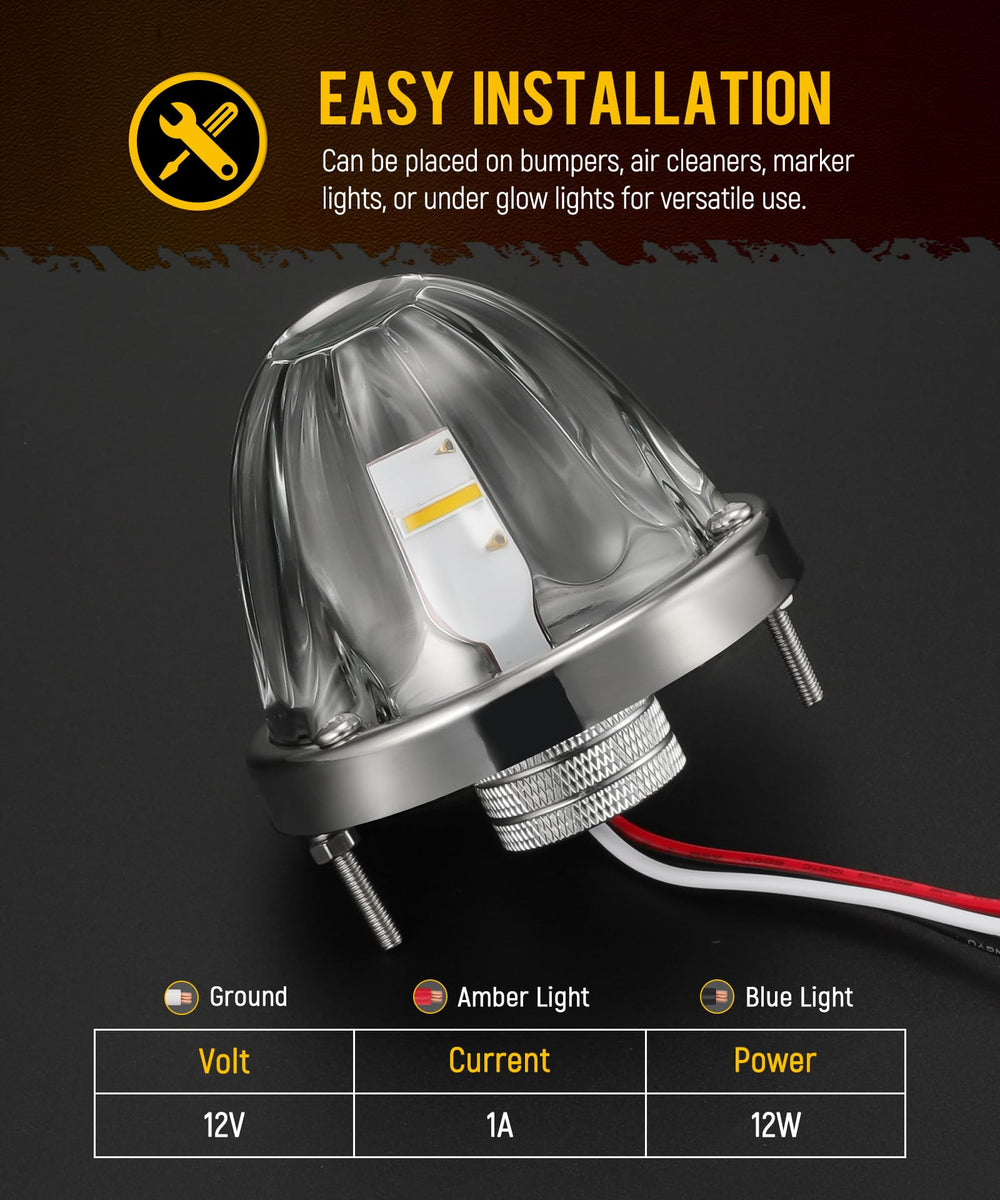 Partsam watermelon lights truck installation with three-wire wiring