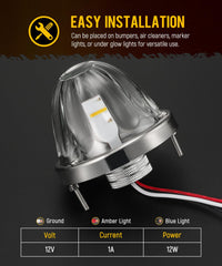 Partsam watermelon lights truck installation with three-wire wiring