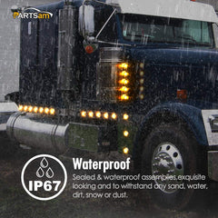 Partsam waterproof 2-inch LED truck light designed for all-weather use