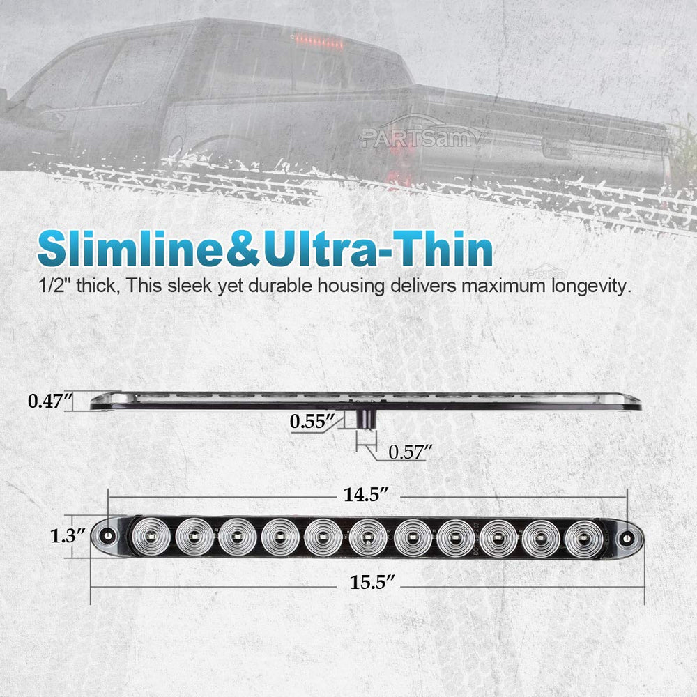 Partsam waterproof light bar keeps trailer lighting reliable in rain and splashes.