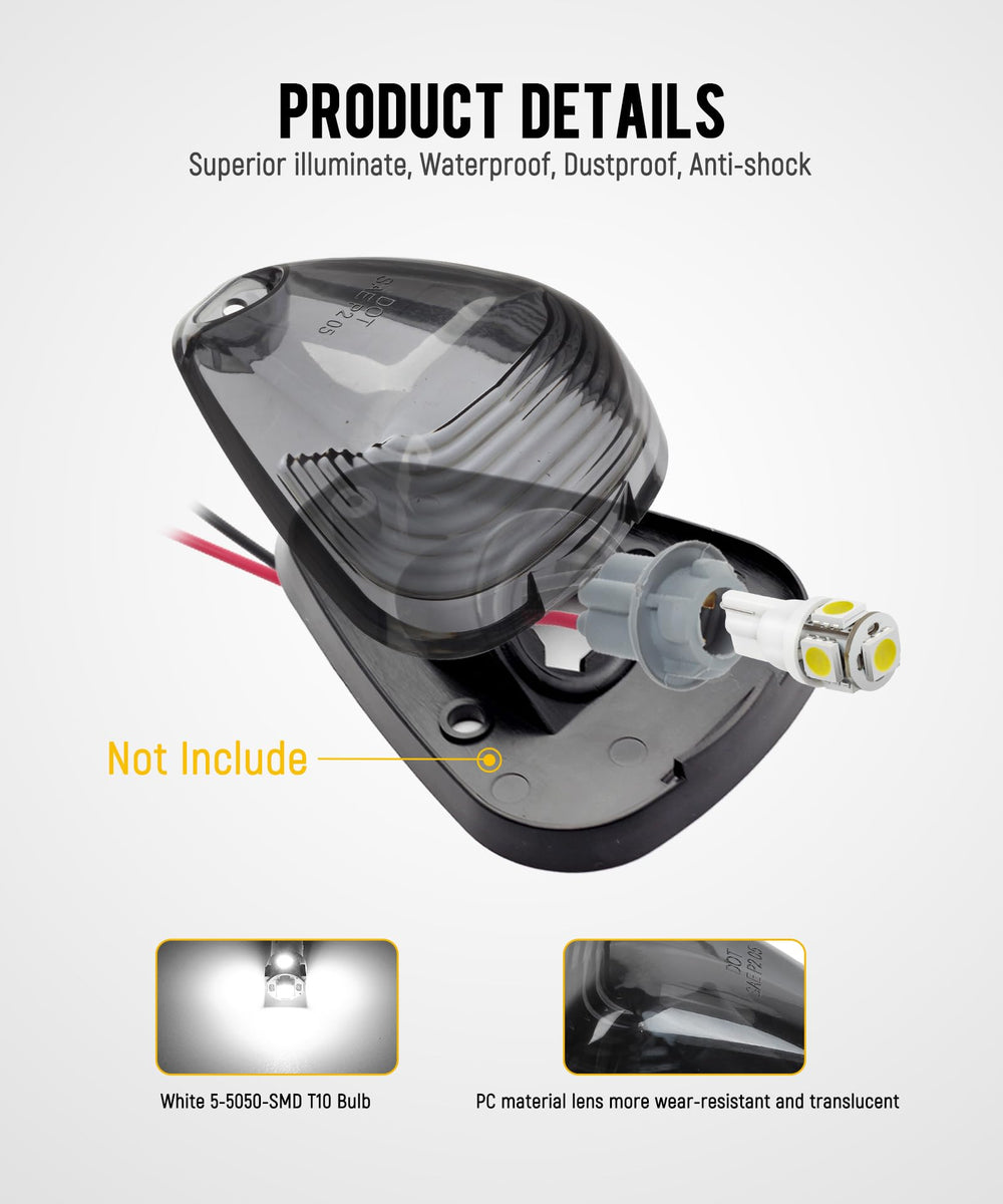Partsam white LED bulbs 5050-SMD provide bright, crisp illumination.