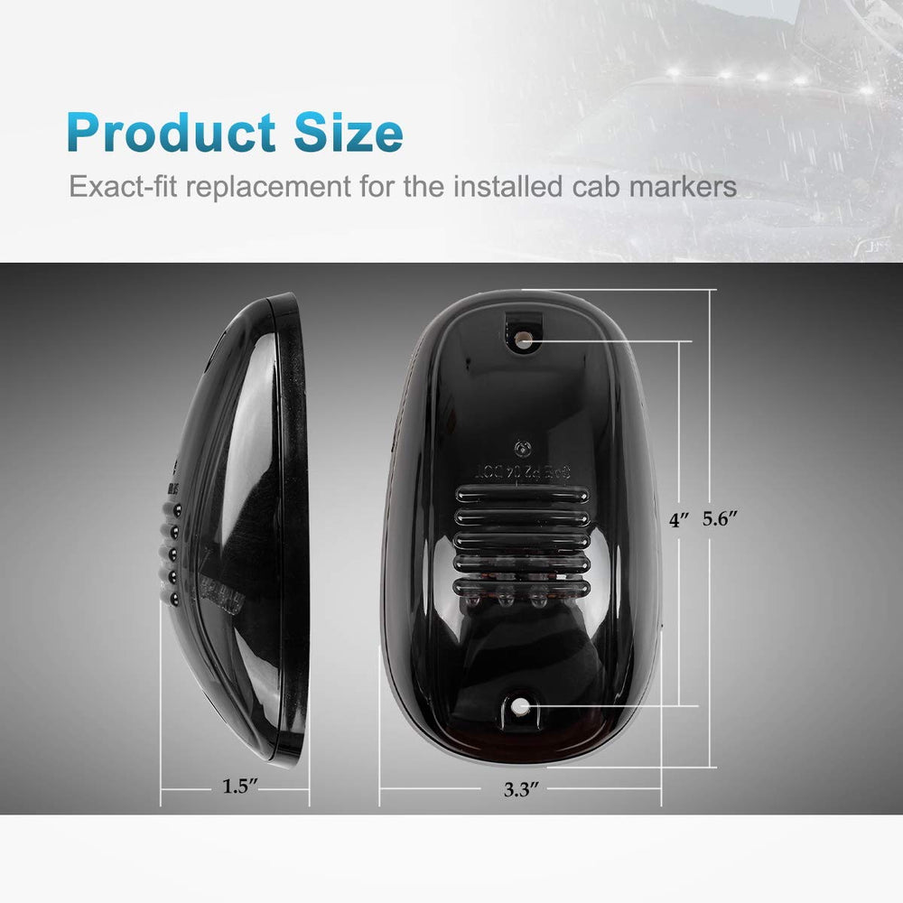 Partsam white-led roof marker lights provide bright signaling for off-road use.