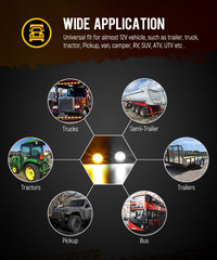 Partsam 12V vehicle compatibility marker light suitable for trailer, truck, RV.