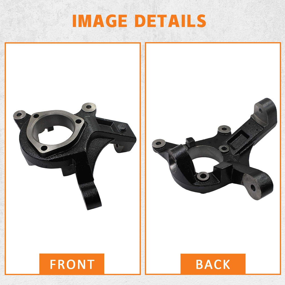 PartsFlow lift spindles knuckles close-up showcasing durable aftermarket components.