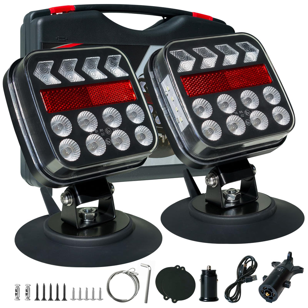 PARTSIBY wireless trailer light with strobe mode for enhanced road visibility