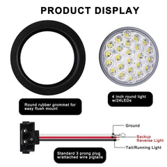 Partswcgg 24-LED round taillight boosts visibility on trailers