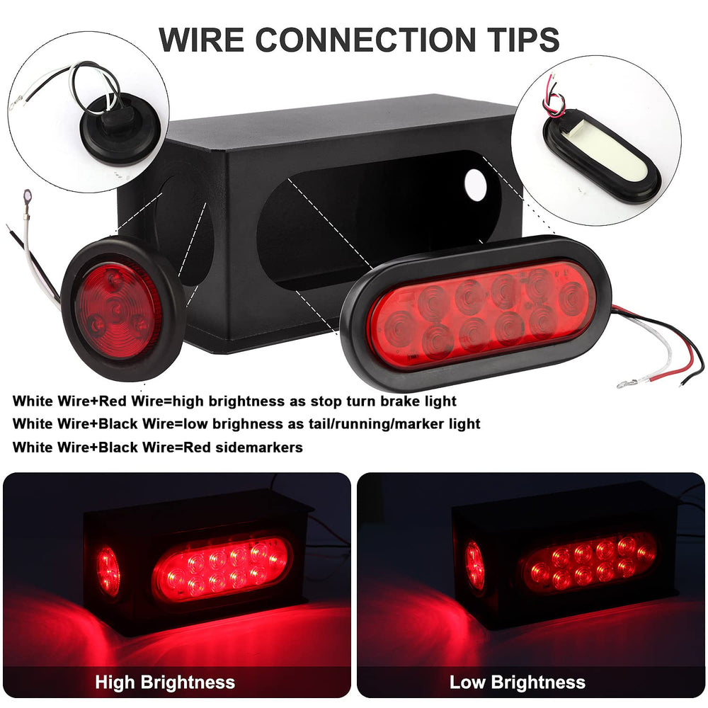 Partswcgg 2-inch round red LED marker light for side visibility.