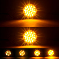 Partswcgg 4 inch amber LED strobe light for quick signaling.