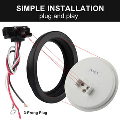 Partswcgg 4in round LED tail light flush mount with rubber grommet for clean trailer aesthetics.