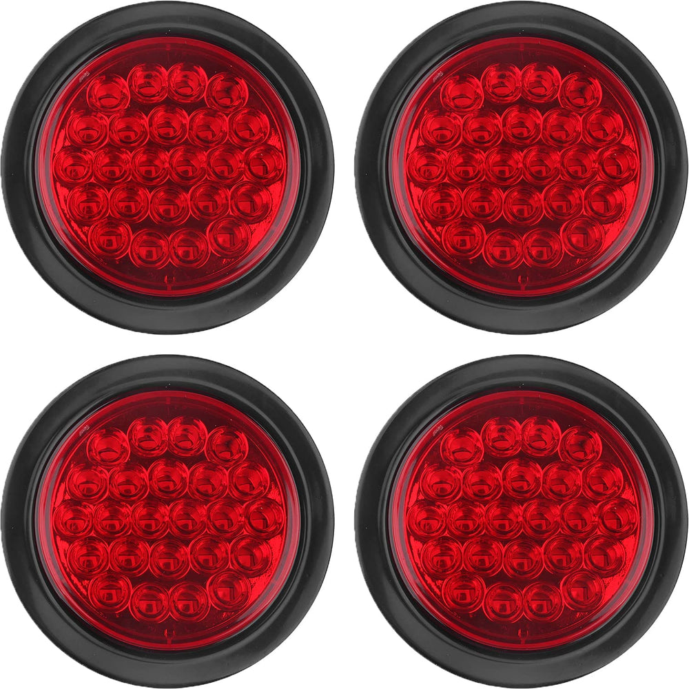 Partswcgg 4-inch round LED trailer tail light with 24 red LEDs for bright visibility
