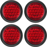 Partswcgg 4-inch round LED trailer tail light with 24 red LEDs for bright visibility