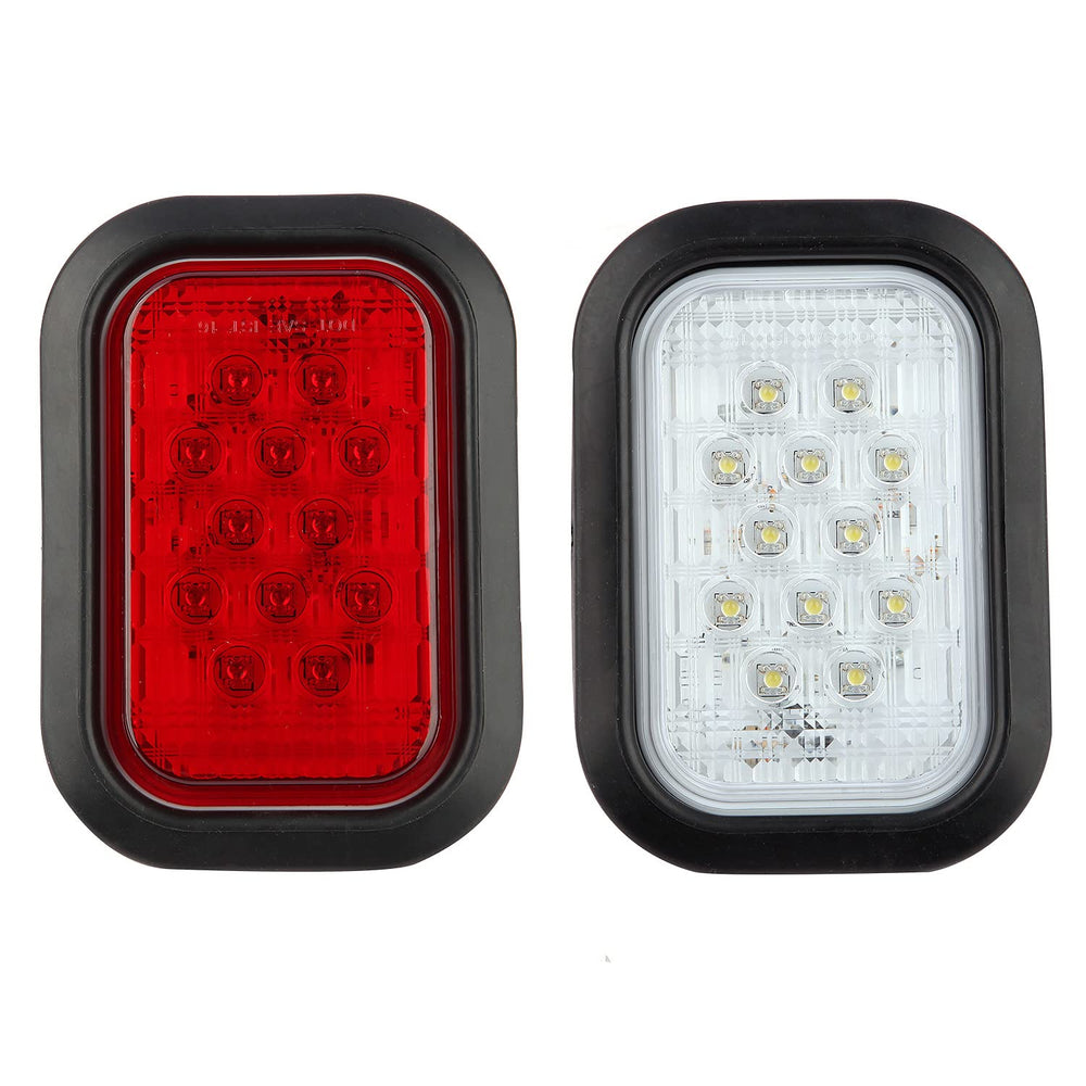 Partswcgg 5x3 red LED tail light highlights stop and turn signaling.