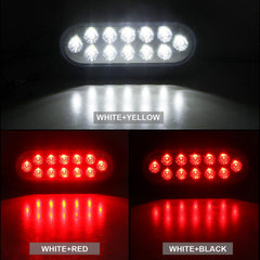 Partswcgg 6in oval dual-taillight dimensions show 7.4 by 3.2 inches footprint.