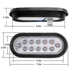 Partswcgg 6in oval dual-taillight IP67 waterproof design withstands weather.