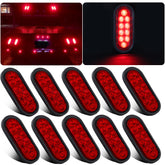 Partswcgg 6-inch oval LED tail light with red lens improves trailer visibility day and night