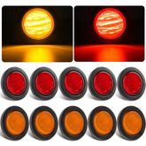 Partswcgg amber 2.5-inch LED trailer light enhances side marker visibility.