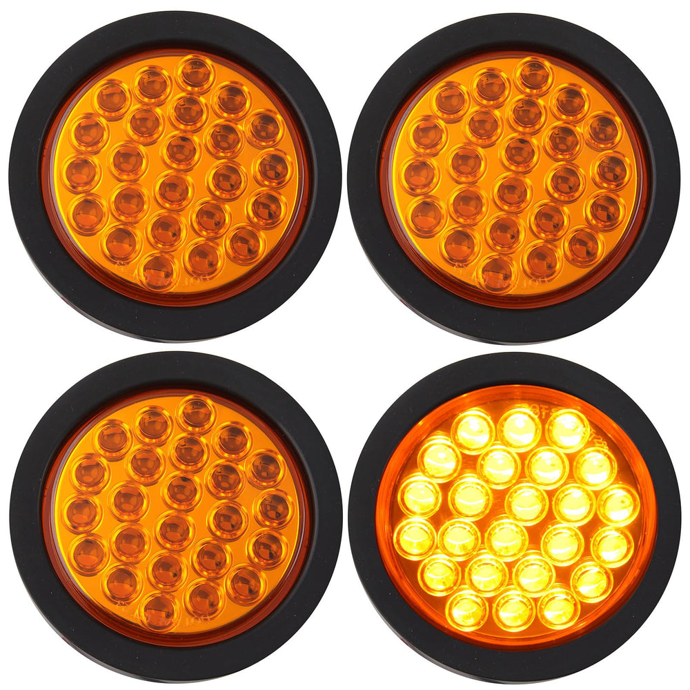 Partswcgg 4-inch amber strobe light on trailer for enhanced towing visibility