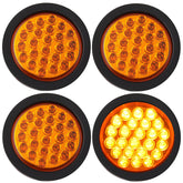 Partswcgg 4-inch amber strobe light on trailer for enhanced towing visibility