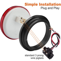 Partswcgg white backup light provides bright reversing illumination.