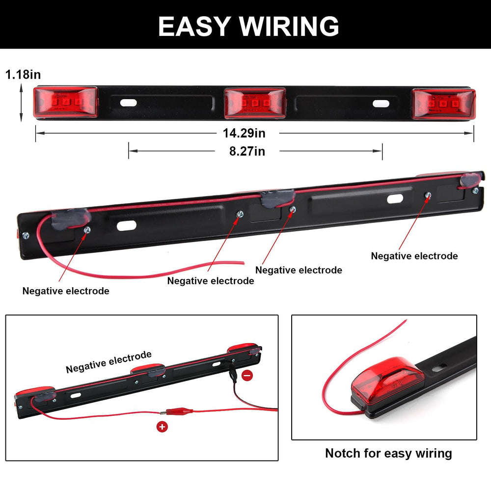 Partswcgg red mini oval side markers boost night visibility.