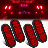 Partswcgg 6in oval LED tail light with red lens boosts trailer visibility.
