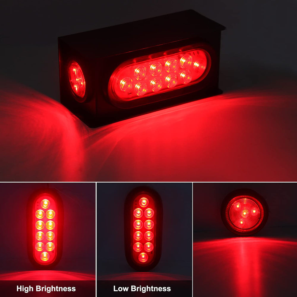 Partswcgg 6-inch oval red LED tail light for clear stop and tail signaling.