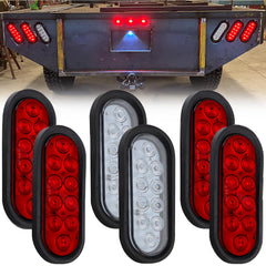Partswcgg 6in red oval LED tail light for clear stop and turn signaling on trailers.