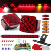Partswcgg square rear tail lights 2pc provide bright trailer signaling.