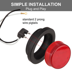 Partswcgg waterproof marker light IP65 rated for outdoor trailer use.