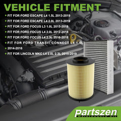 Partszen CA11114 filter blocks dust and pollen for cleaner rides.
