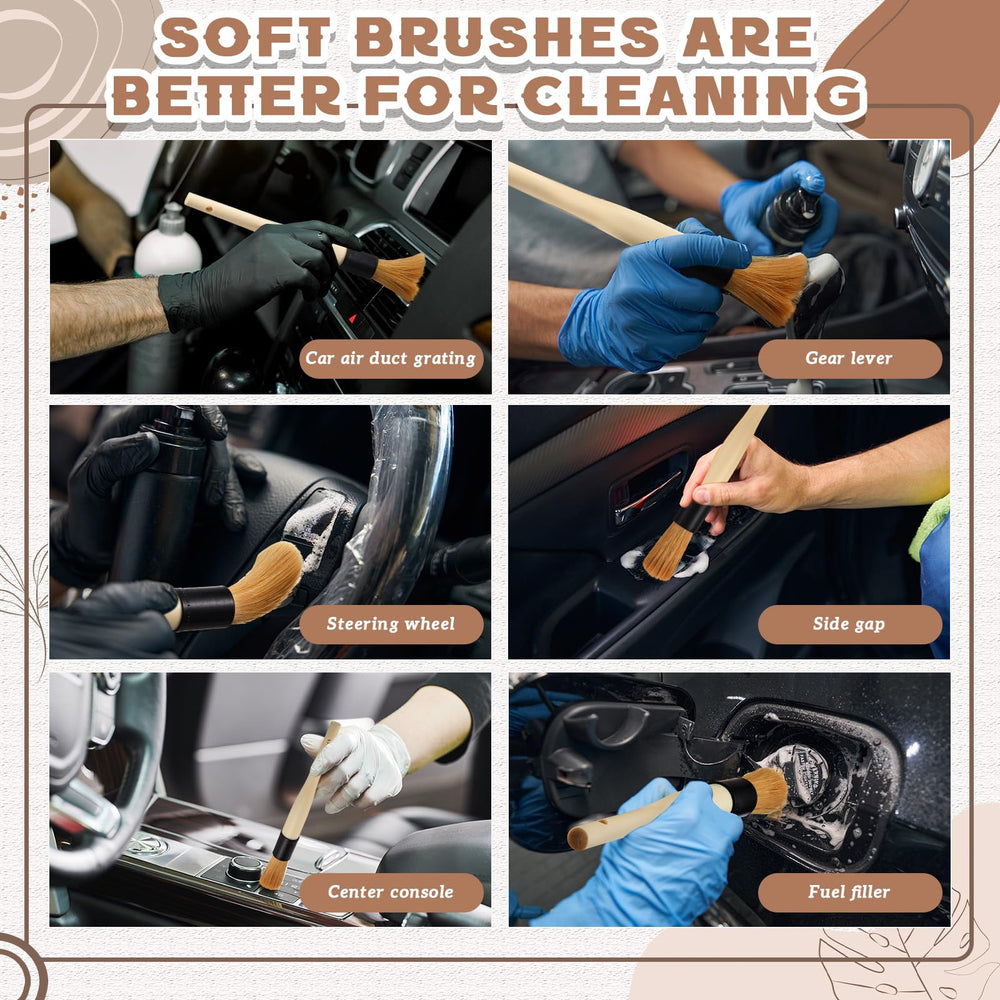 Patelai brushes suitable for cars, trucks, motorcycles, vents, and wheels.