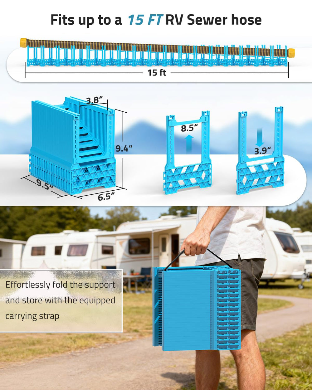 PAULINN compatible with hoses up to 3.3 inches diameter and 10 feet long.