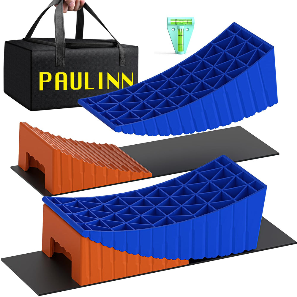 PAULINN RV levelers 2-pack for stable leveling on uneven ground.