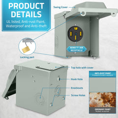 PAULINN anti-theft locking mechanism secures power access.