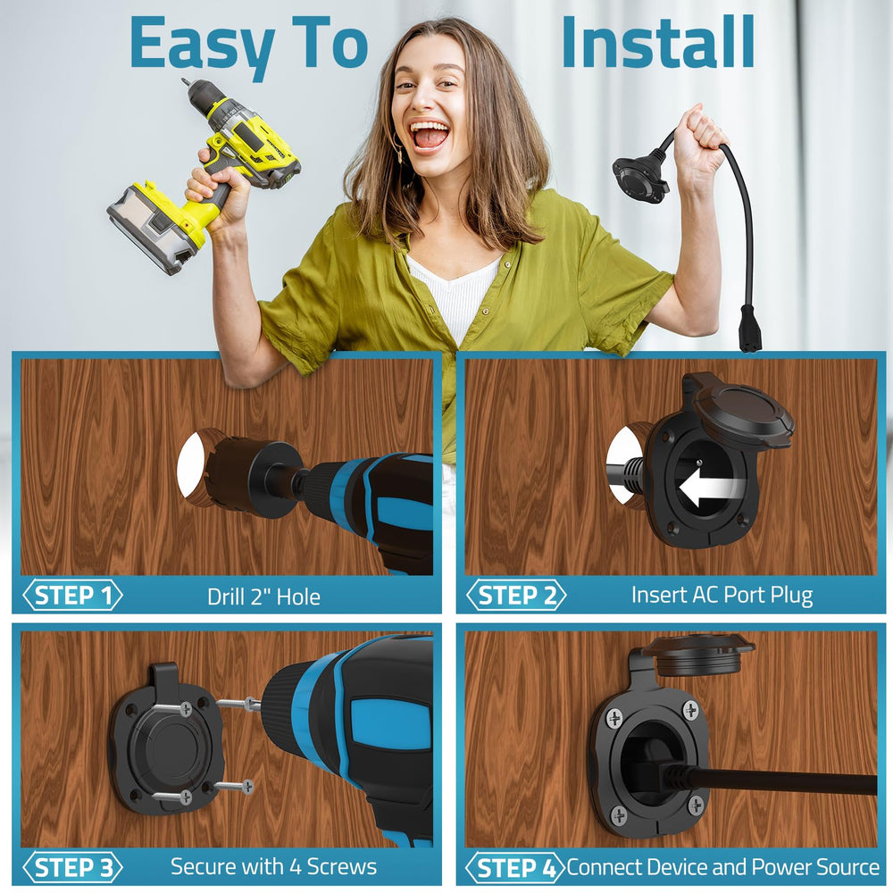 PAULINN easy install with 2-inch hole and four screws for quick, secure mounting.