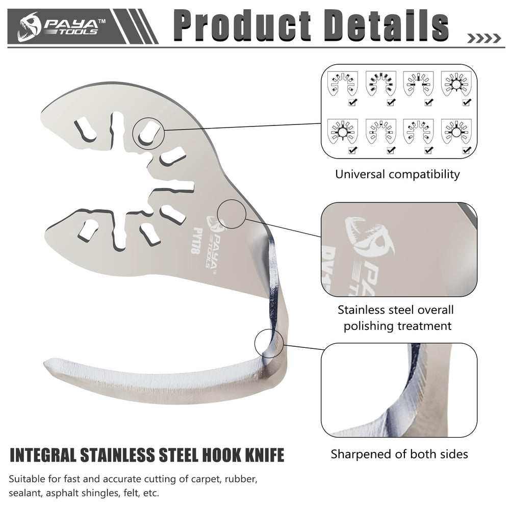PAYA TOOLS stainless steel scraper edge designed for tough sealants.