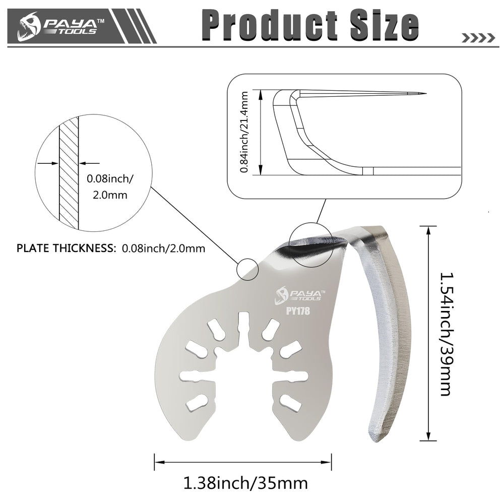 PAYA TOOLS universal quick-release blade compatible with major oscillating tools.