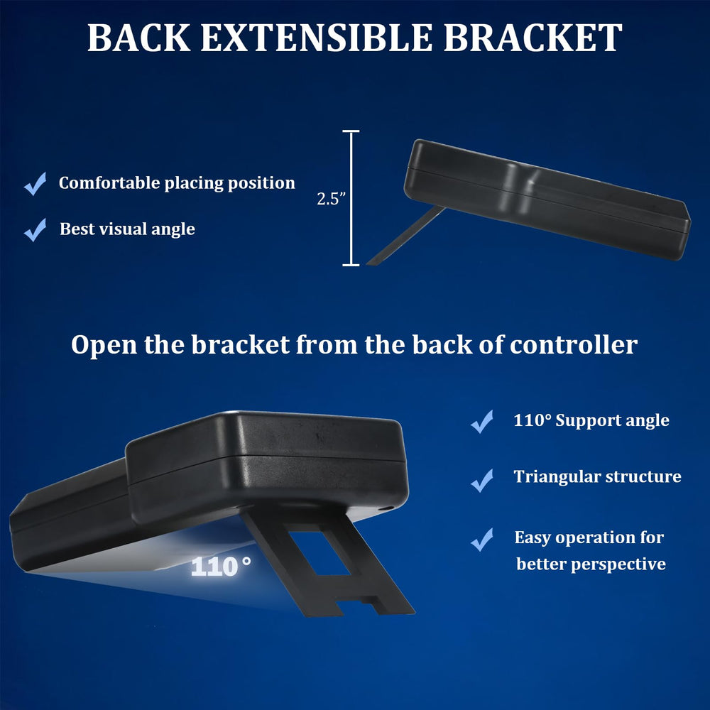 PBMT large LCD backlit display improves readability in dim environments.