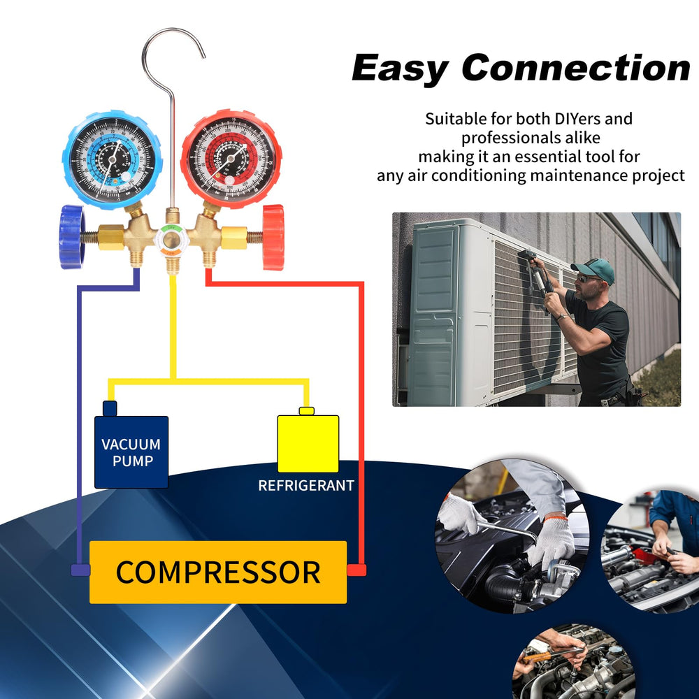 PBMT durable metal quick couplers for secure connections to service ports.